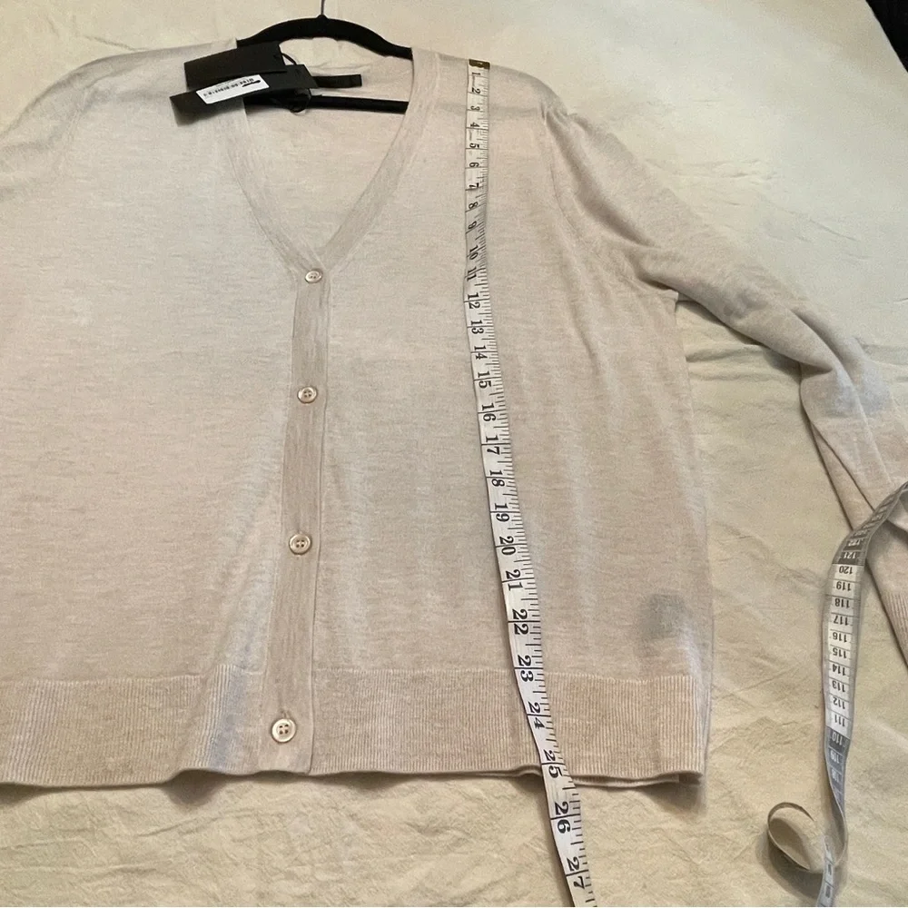 NWT Jenni Kayne Cashmere Silk Cardigan in Oatmeal XXL Lightweight Euro Summer - Picture 11 of 12